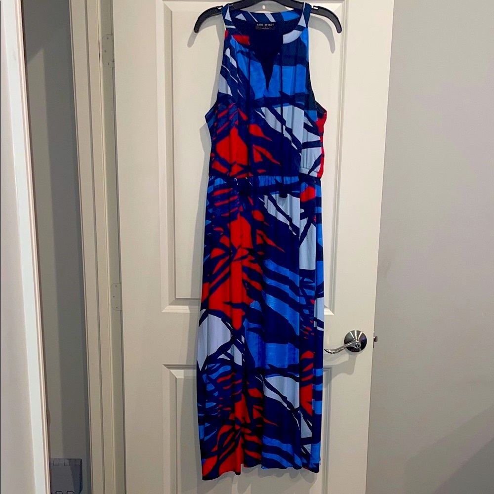 Lane Bryant Vibrant Red and Blue Maxi Dress